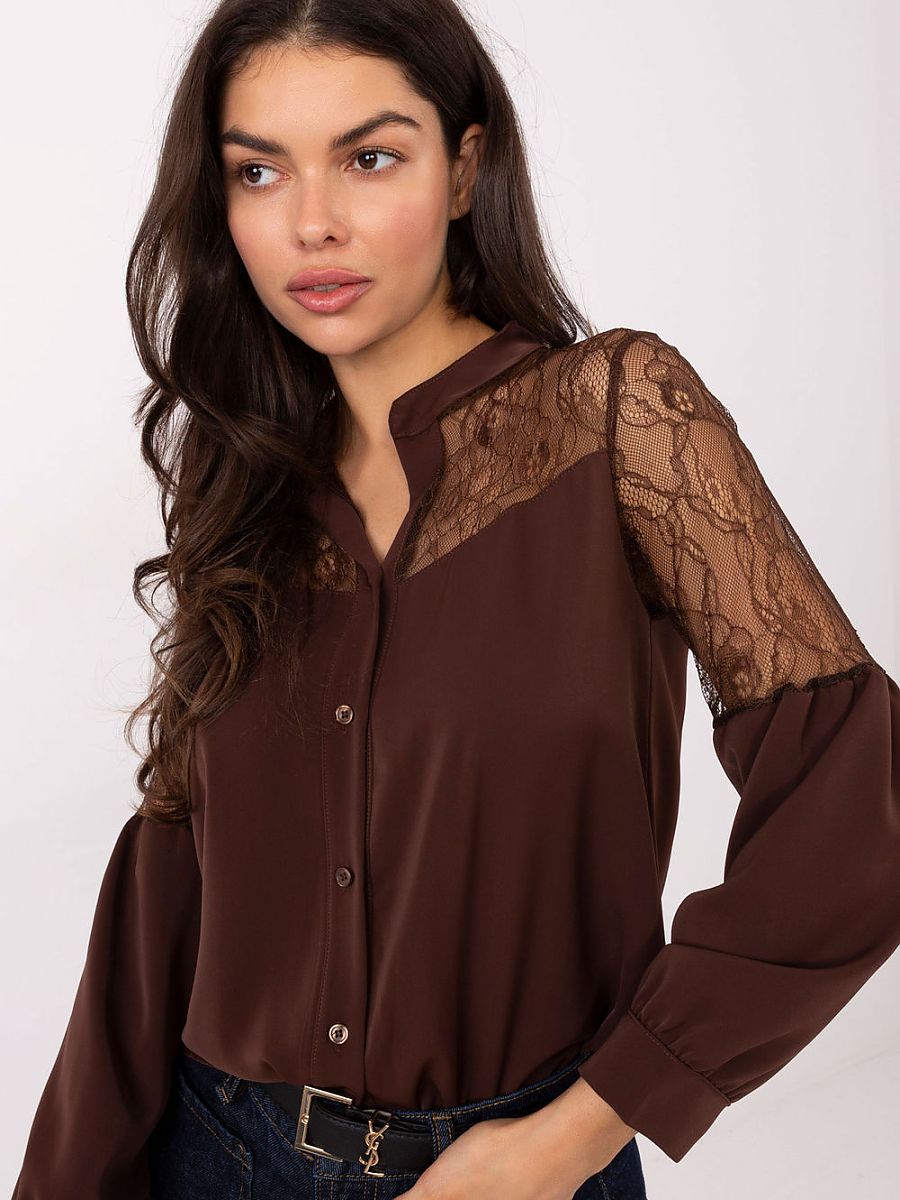 Italy Moda Langarm Hemd – braun