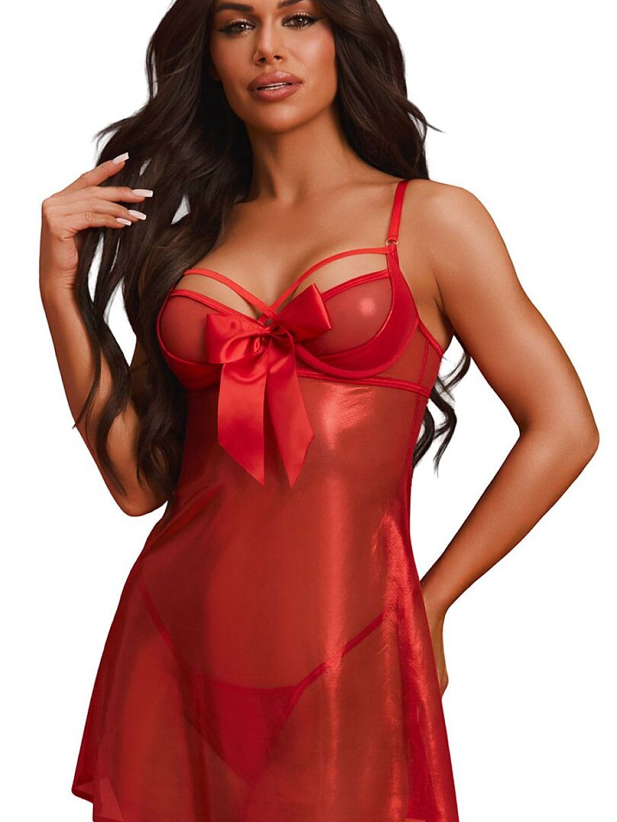 Underwired Sheer Babydoll Set