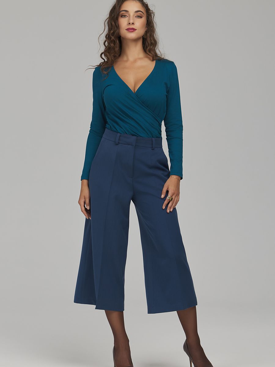 Cropped Wide-Leg Trousers