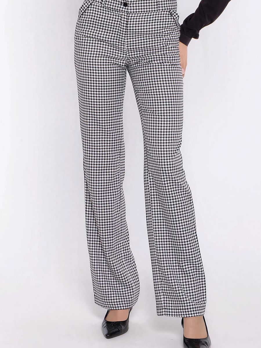 Houndstooth Flared Trousers