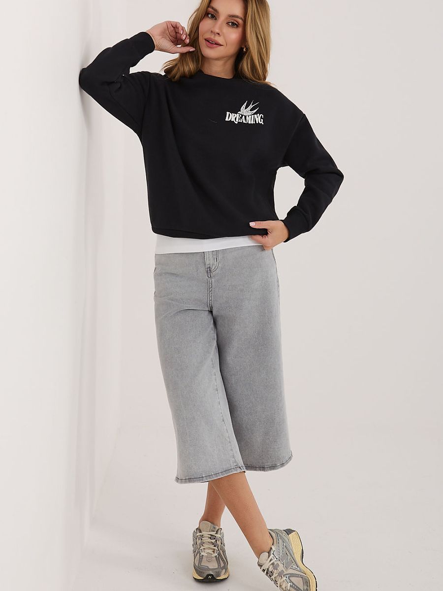 Graphic Motif Fleece Sweatshirt